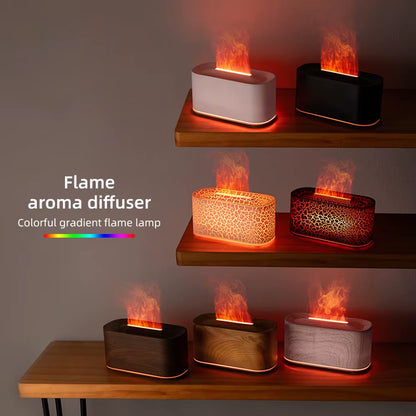 Essential Oil Diffuser with Flame Effect - Colorful Humidifier for Aromatherapy and Room Fragrance