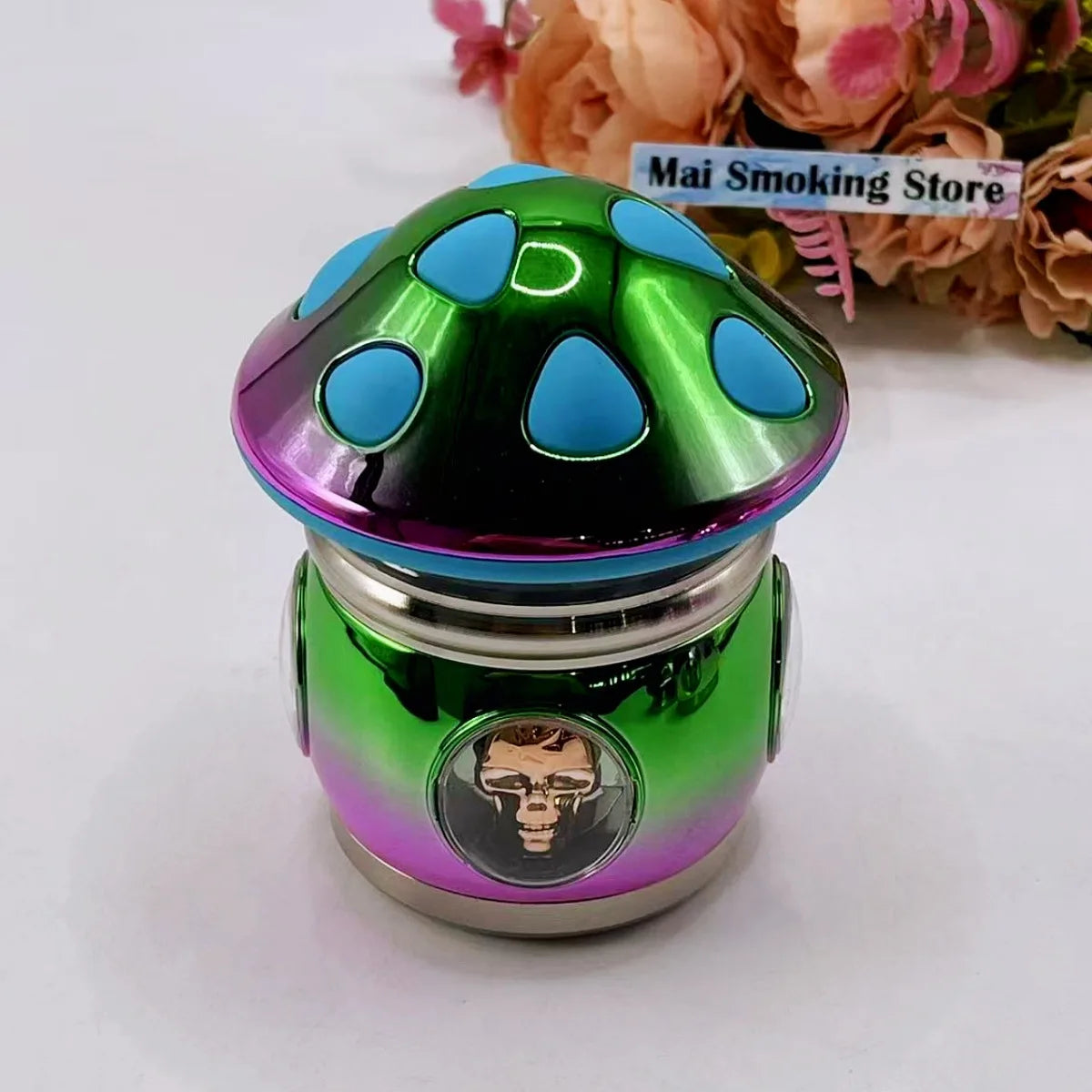 Large Manual Mushroom Herb Grinder - Spice, Pepper, Salt, and Tobacco Mortar and Pestle for Smoking Accessories