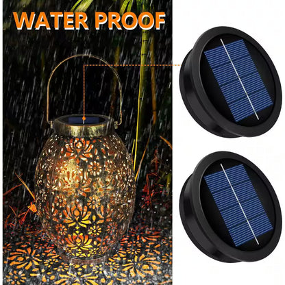 3.2-Inch Warm White LED Waterproof Solar Light Replacement Top Kit for Outdoor DIY Lanterns - Set of 2