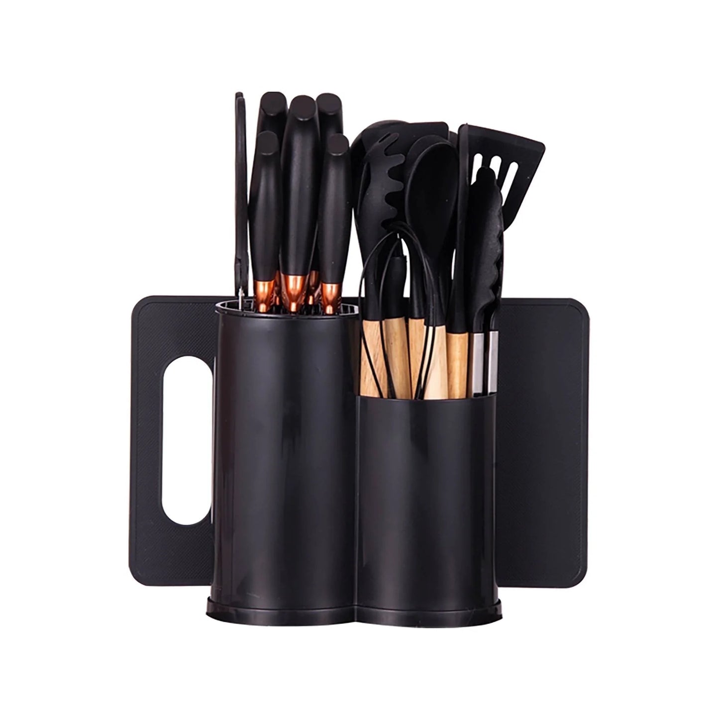 19-Piece Heat-Resistant Silicone Kitchen Utensil Set - Non-Stick and Easy to Clean, Black