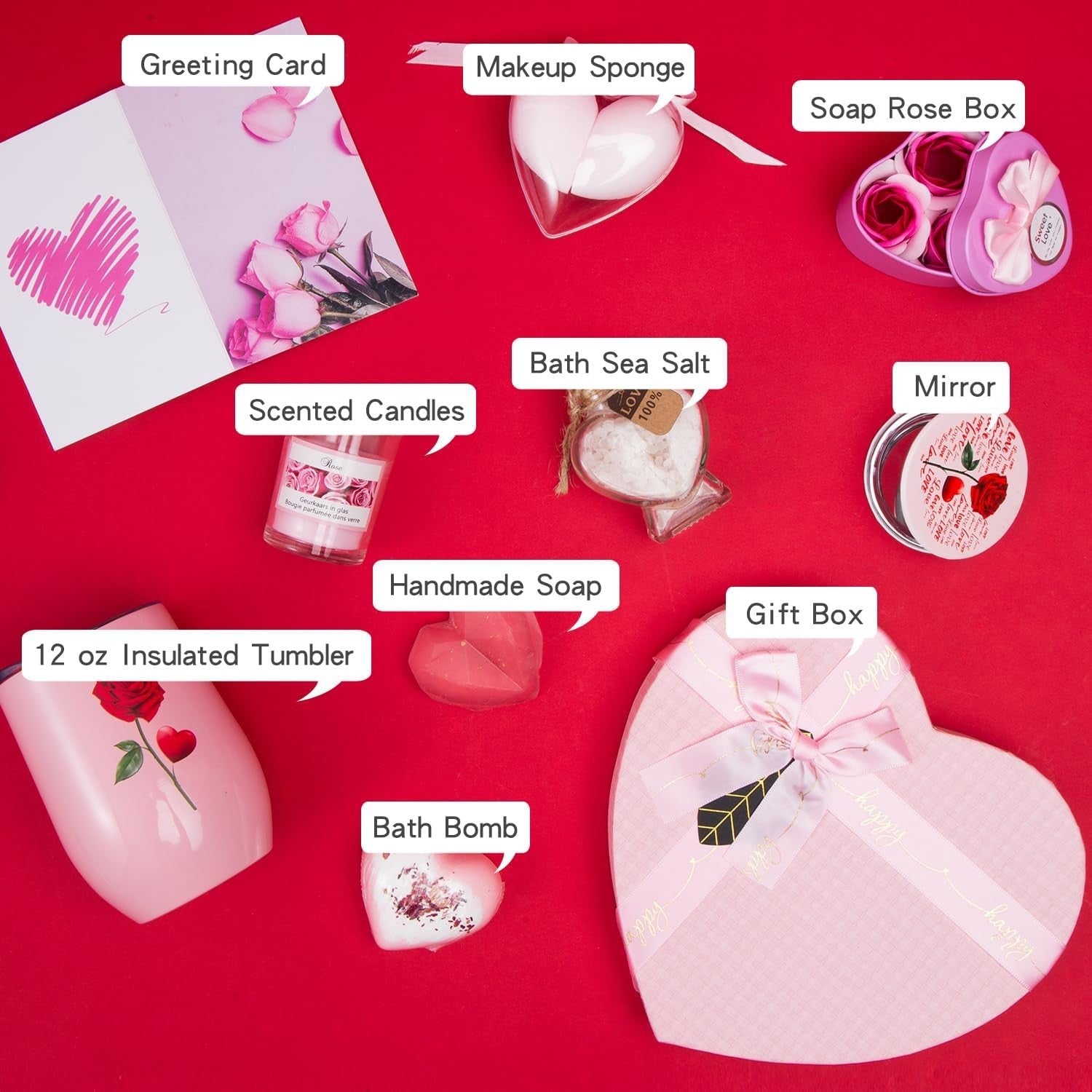 Elegant Pink Rose Spa Gift Basket for Mother's Day and Birthdays