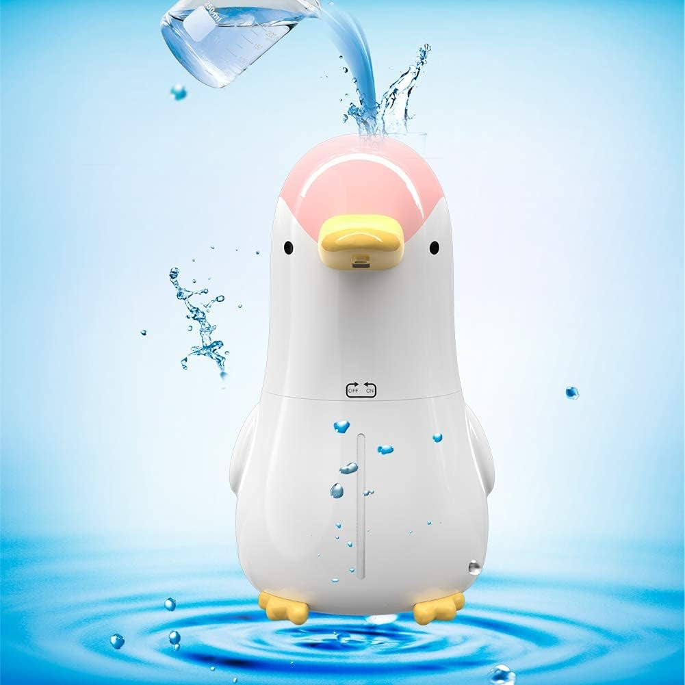 Automatic Soap Dispenser, Rechargeable Touchless Foaming Hand Soap Dispenser, Upgraded Waterproof Hands Free Foam Sanitizer Dispenser for Bathroom, Kitchen, Restaurant- 13.5Oz/ 400Ml Penguin Pink