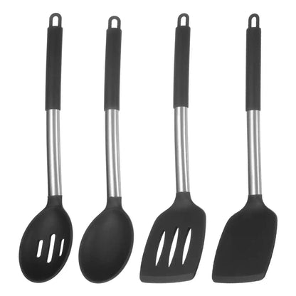 Heat-Resistant Silicone Cooking Utensils Set: Spatulas and Spoons