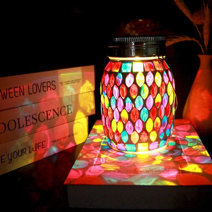 Outdoor Rechargeable Mosaic Solar Lanterns - Waterproof Hanging and Table Lamps for Decorative Lighting