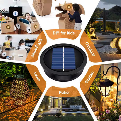 3.2-Inch Warm White LED Waterproof Solar Light Replacement Top Kit for Outdoor DIY Lanterns - Set of 2