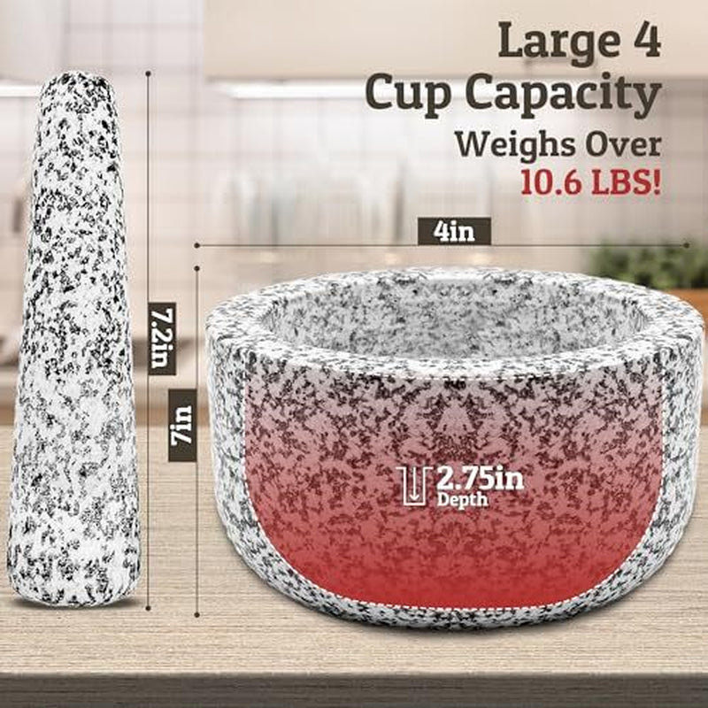 Premium Hand-Carved Heavy Duty Mortar and Pestle Set in Various Sizes and Colors