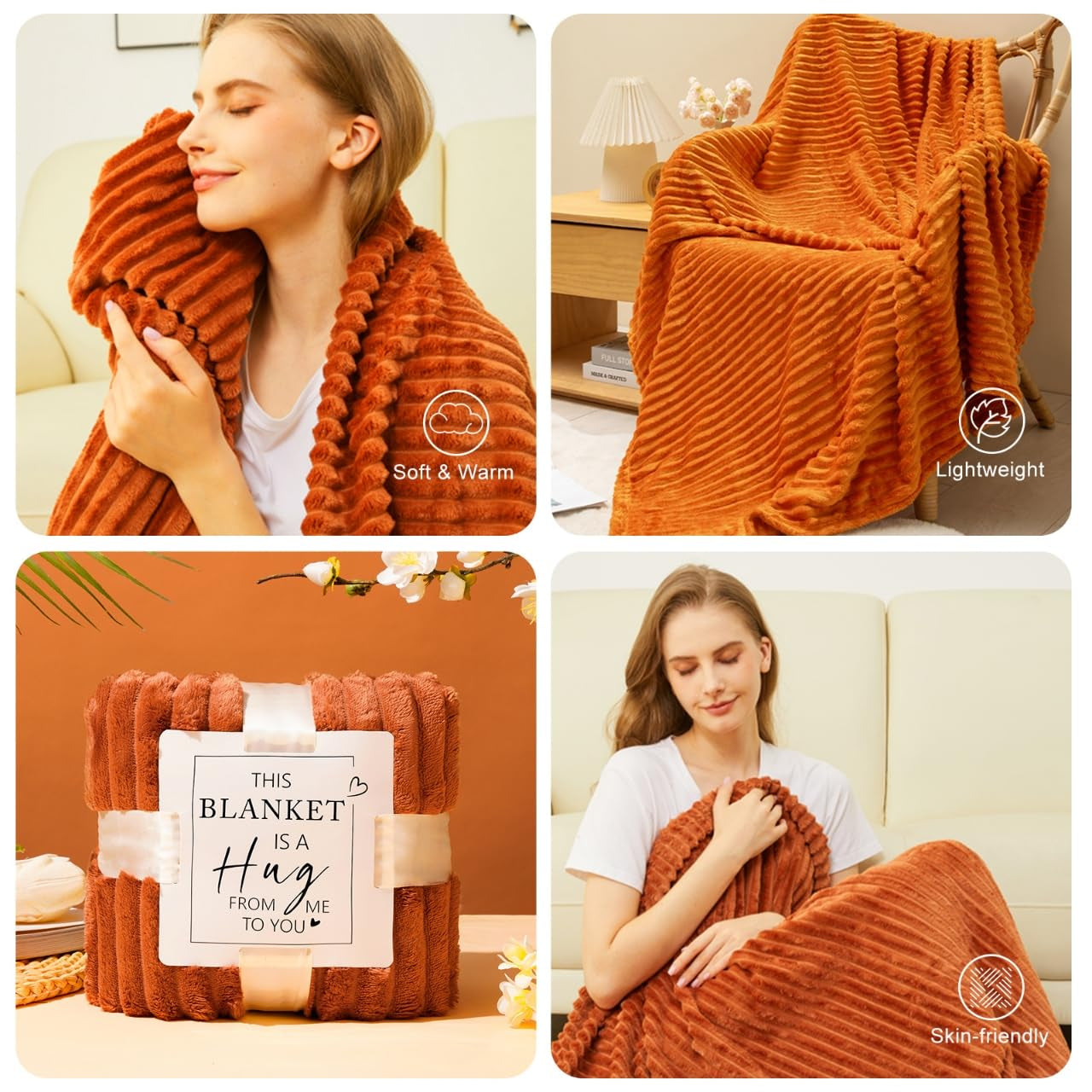 Elegant Gift Baskets for Mother's Day: Spa Relaxation Set with Cozy Blanket and Roses for Women, Ideal for Birthdays, Teacher Appreciation, and Special Occasions