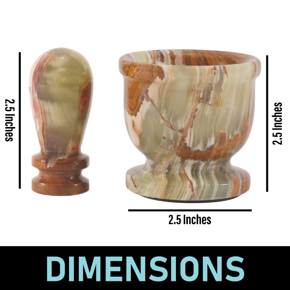 Onyx Mortar and Pestle Set - Handcrafted Portable 2.5-Inch Design