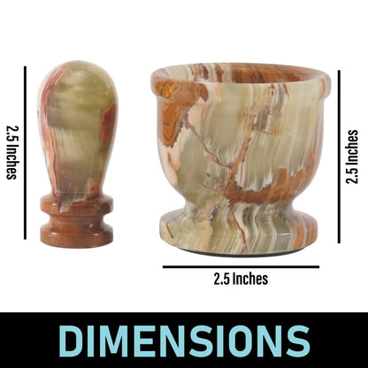 Onyx Mortar and Pestle Set - Handcrafted Portable 2.5-Inch Design