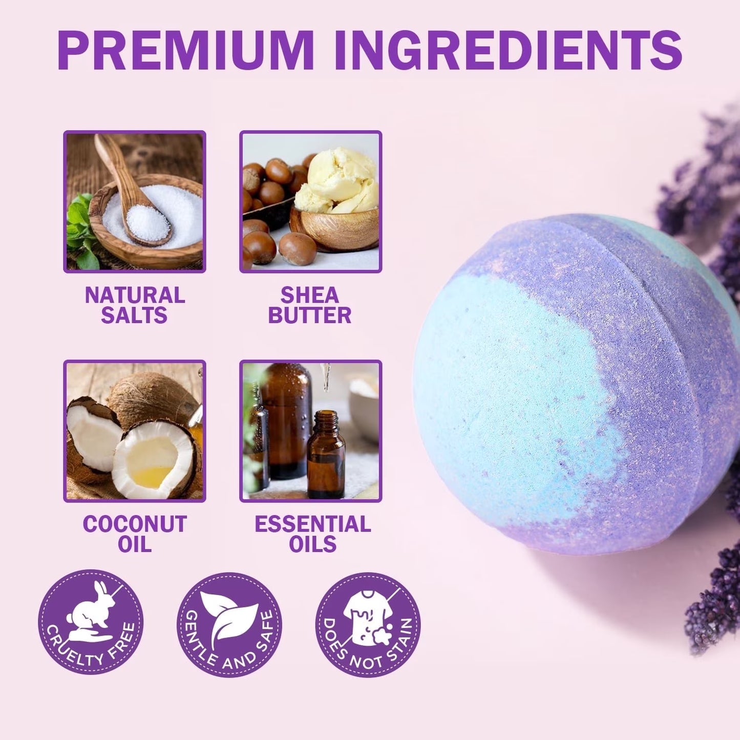 Luxury Bath Bomb Gift Set for Women - 12 Handmade Relaxing Fizzies, Perfect for Mother's Day and Birthdays, 3.12 Oz Each