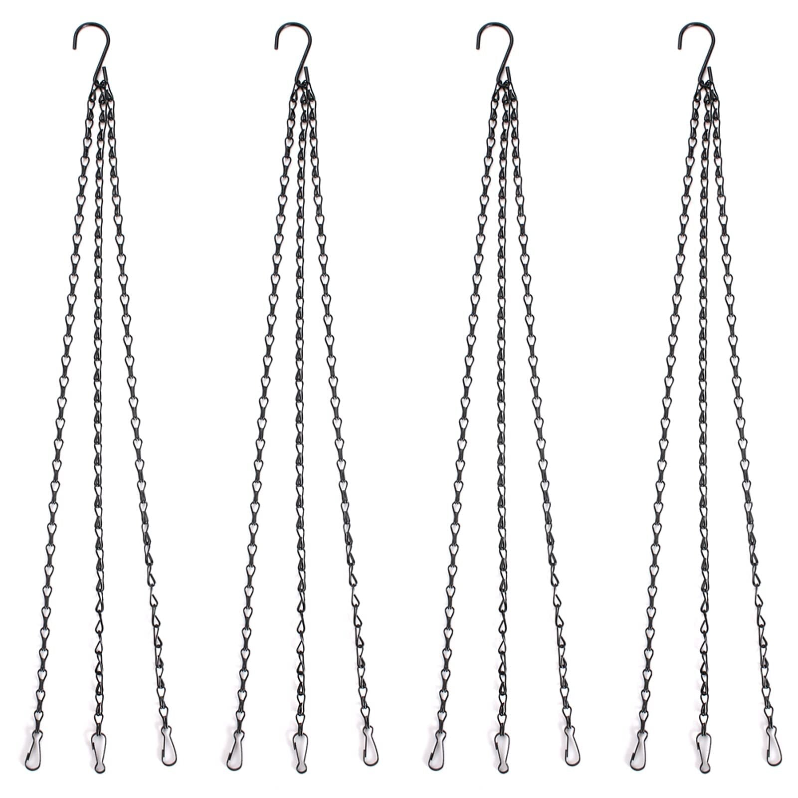 20-Inch Hanging Basket Chain Replacement Set - 4 Pack for Flower and Plant Pots