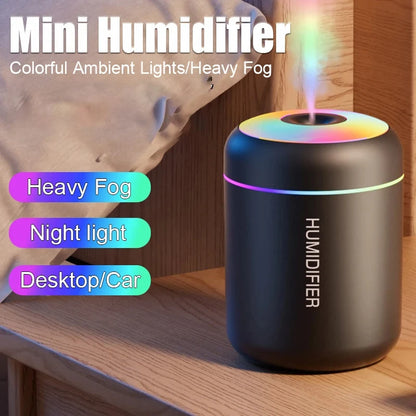 Mini USB Aroma Diffuser and Humidifier - Essential Oil Purifier with Cool Mist for Home and Bedroom