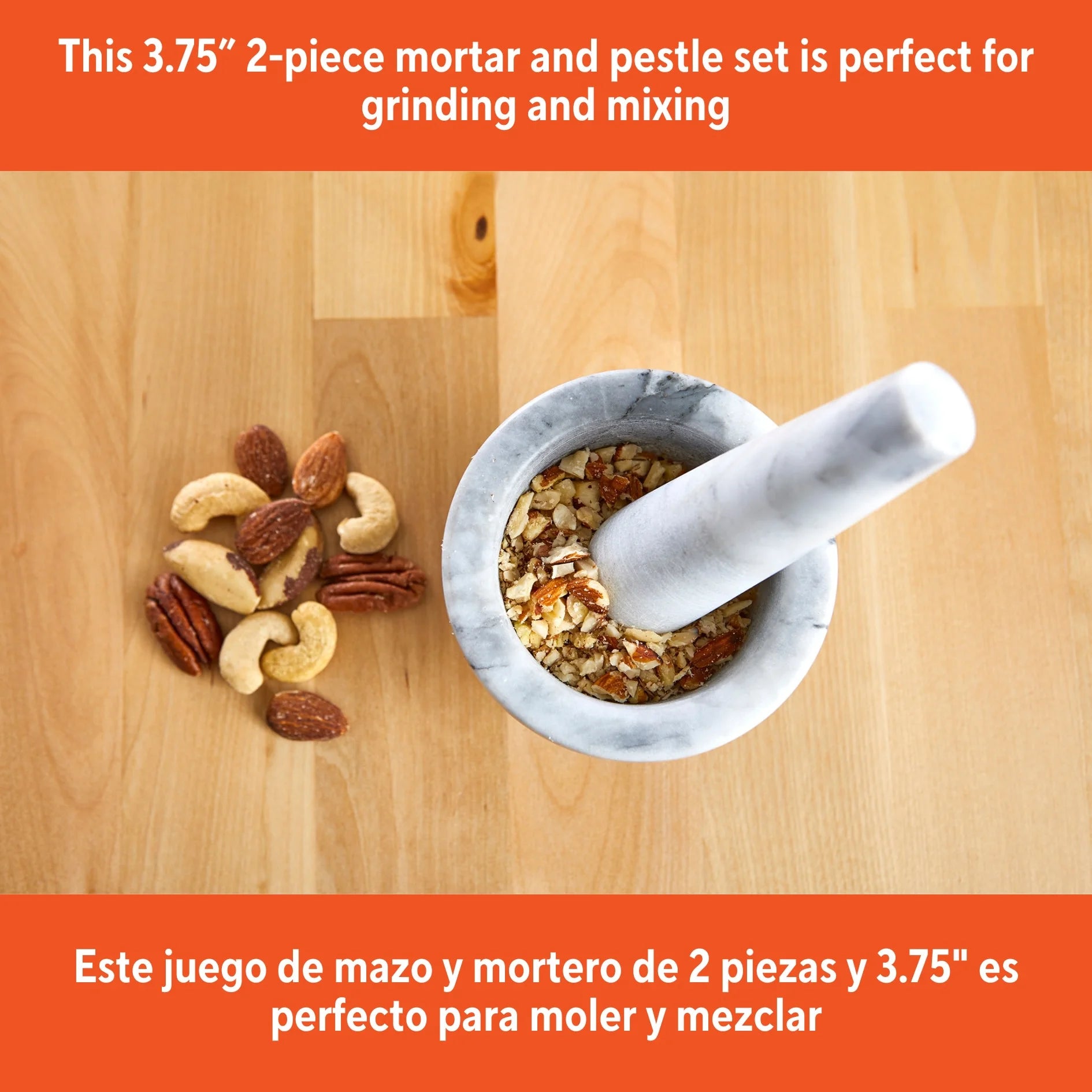 3.75-Inch Marble Mortar and Pestle Set