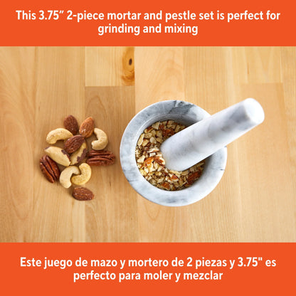 3.75-Inch Marble Mortar and Pestle Set