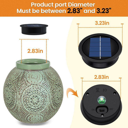 3.2-Inch Warm White LED Waterproof Solar Light Replacement Top Kit for Outdoor DIY Lanterns - Set of 2