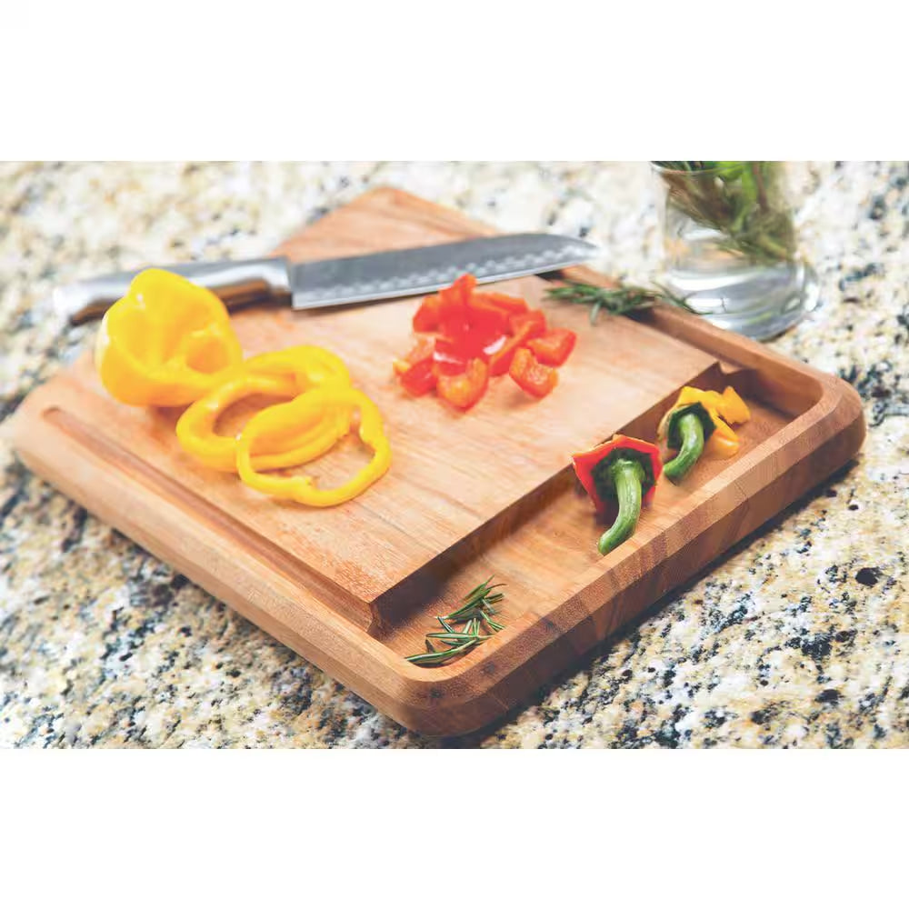 Acacia Wood Edge Grain Cutting Board - 10.5" x 15" x 1.25" Rectangle