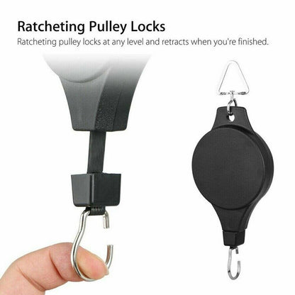 4-Piece Retractable Pulley Hook Hanging System for Garden Plants and Flowers