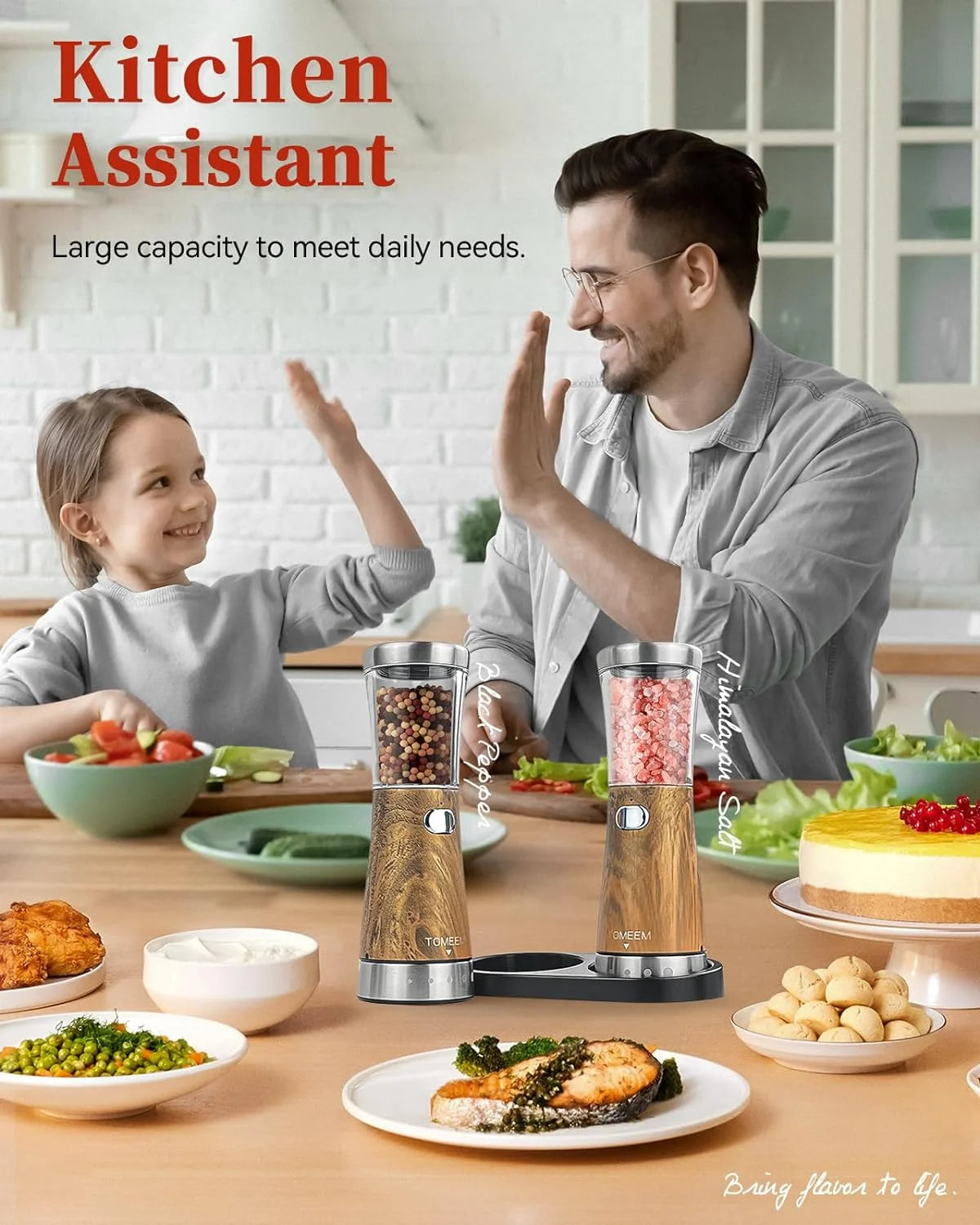 USB Rechargeable Stainless Steel Electric Salt and Pepper Grinder Set with 5-Level Adjustable Settings and 4.5oz Capacity