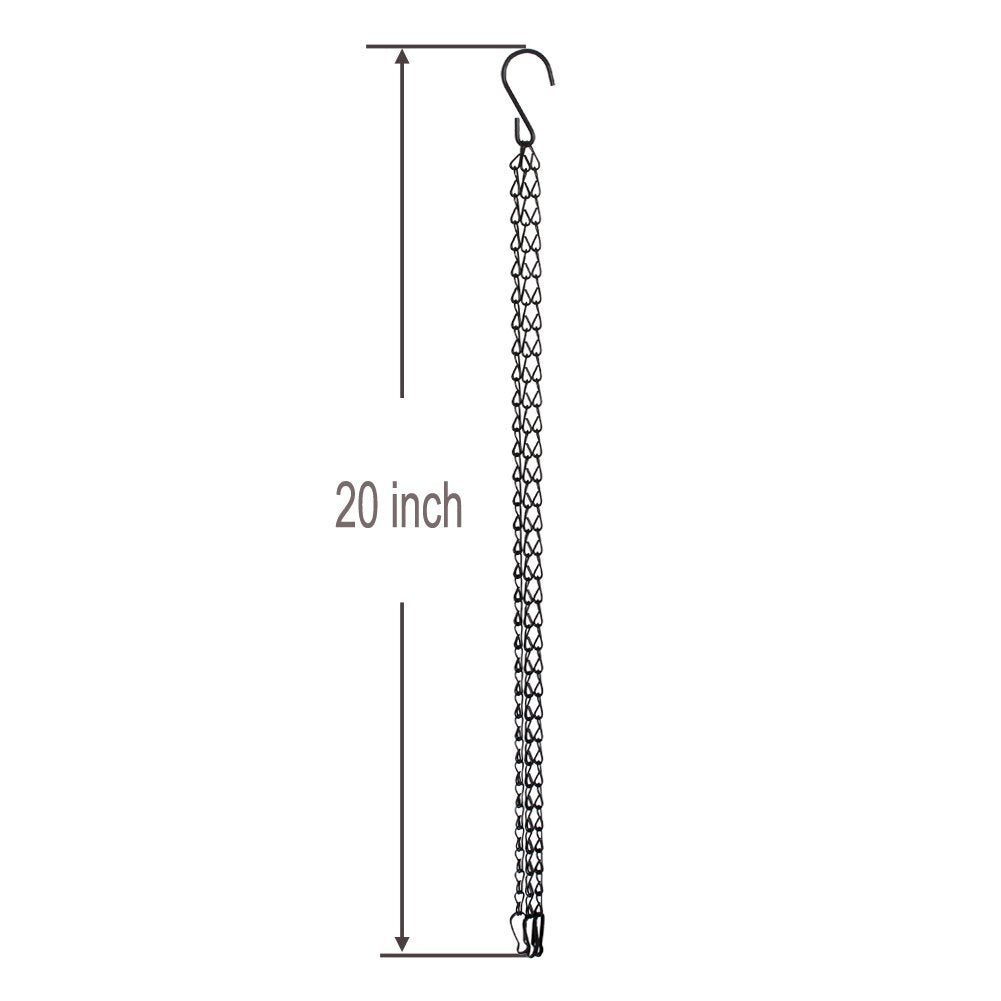 20-Inch Hanging Basket Chain Replacement Set - 4 Pack for Flower and Plant Pots