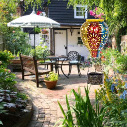 Solar-Powered Waterproof Hot Air Balloon Lanterns for Outdoor Decoration