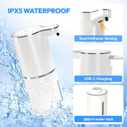 1-2 Pack Automatic Soap Dispenser, Foaming Soap Dispenser for Bathroom & Kitchen