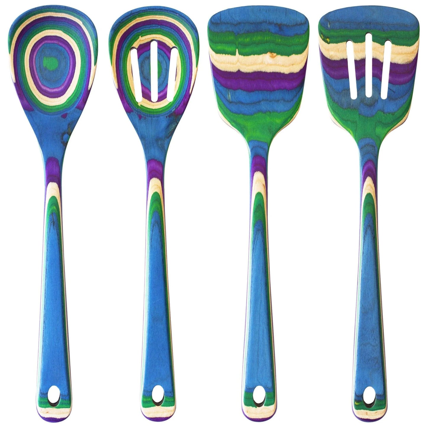 Mumbai Collection 4-Piece Wooden Cooking Utensil Set - Nonstick Safe