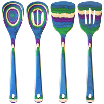 Mumbai Collection 4-Piece Wooden Cooking Utensil Set - Nonstick Safe