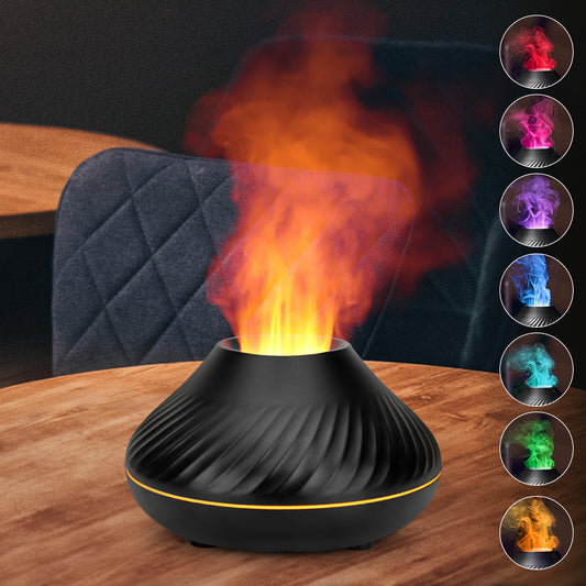Elegant Fire Flame Aroma Diffuser with Essential Oil, Air Humidification, and LED Aromatherapy Features