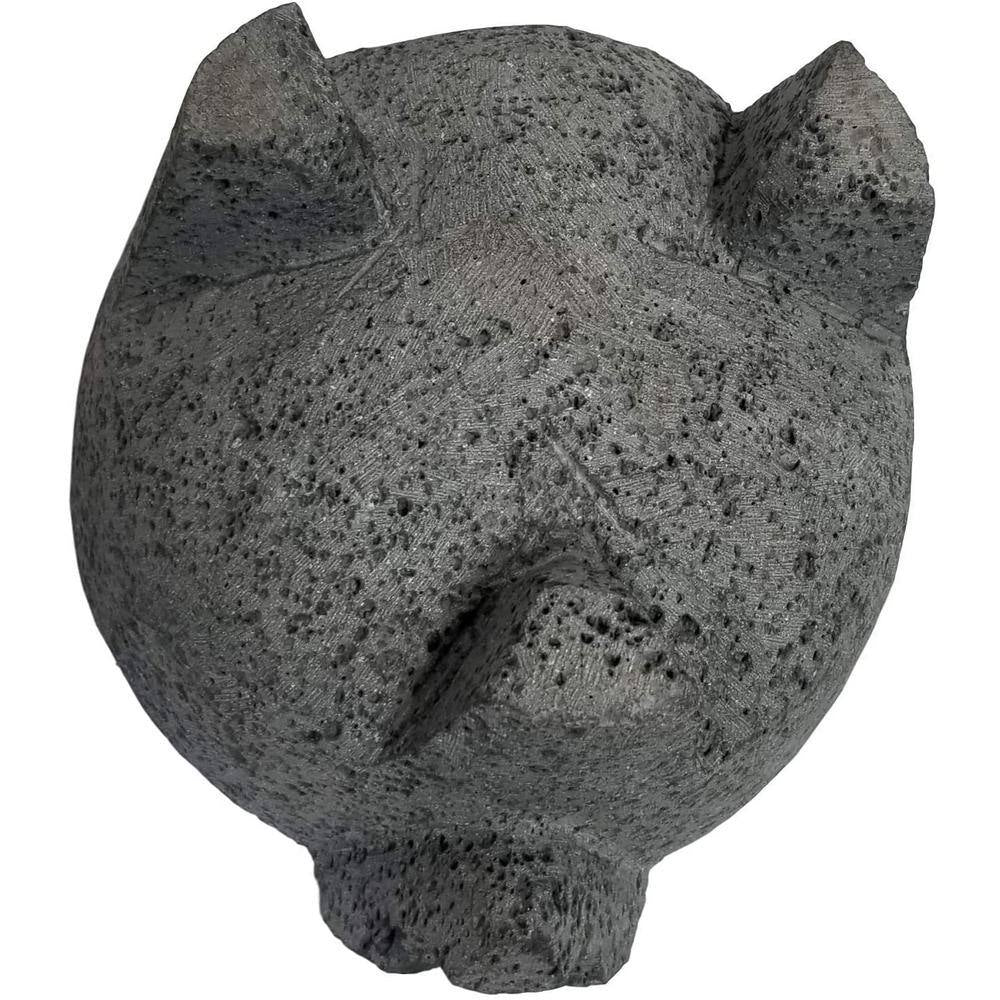 8.6-Inch Artisan Mexican Lava Stone Mortar and Pestle - Perfect for Grinding Herbs and Spices, Featuring a Pig Design