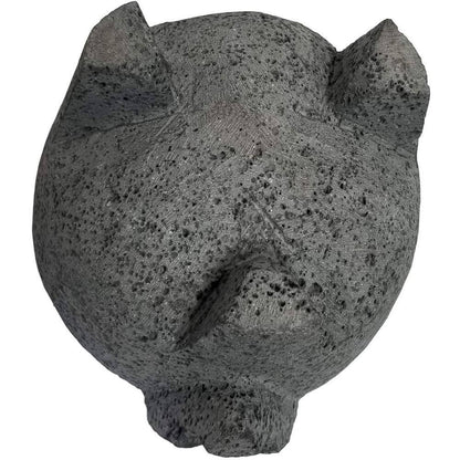 8.6-Inch Artisan Mexican Lava Stone Mortar and Pestle - Perfect for Grinding Herbs and Spices, Featuring a Pig Design