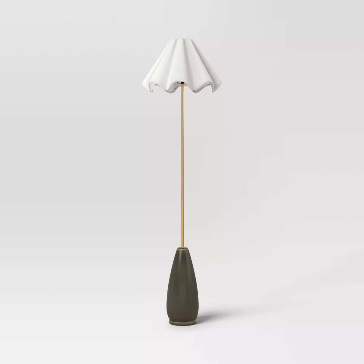 Wavy Shade Ceramic Base Floor Lamp - Threshold Collection