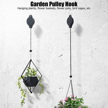 4-Piece Retractable Pulley Hook Hanging System for Garden Plants and Flowers