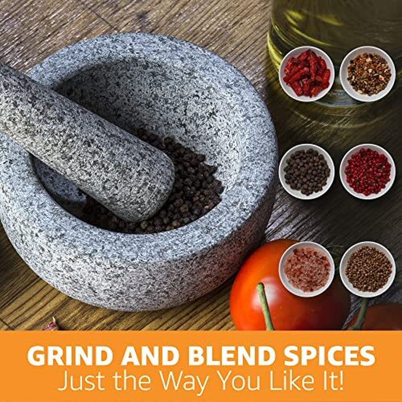 Premium Hand-Carved Heavy Duty Mortar and Pestle Set in Various Sizes and Colors